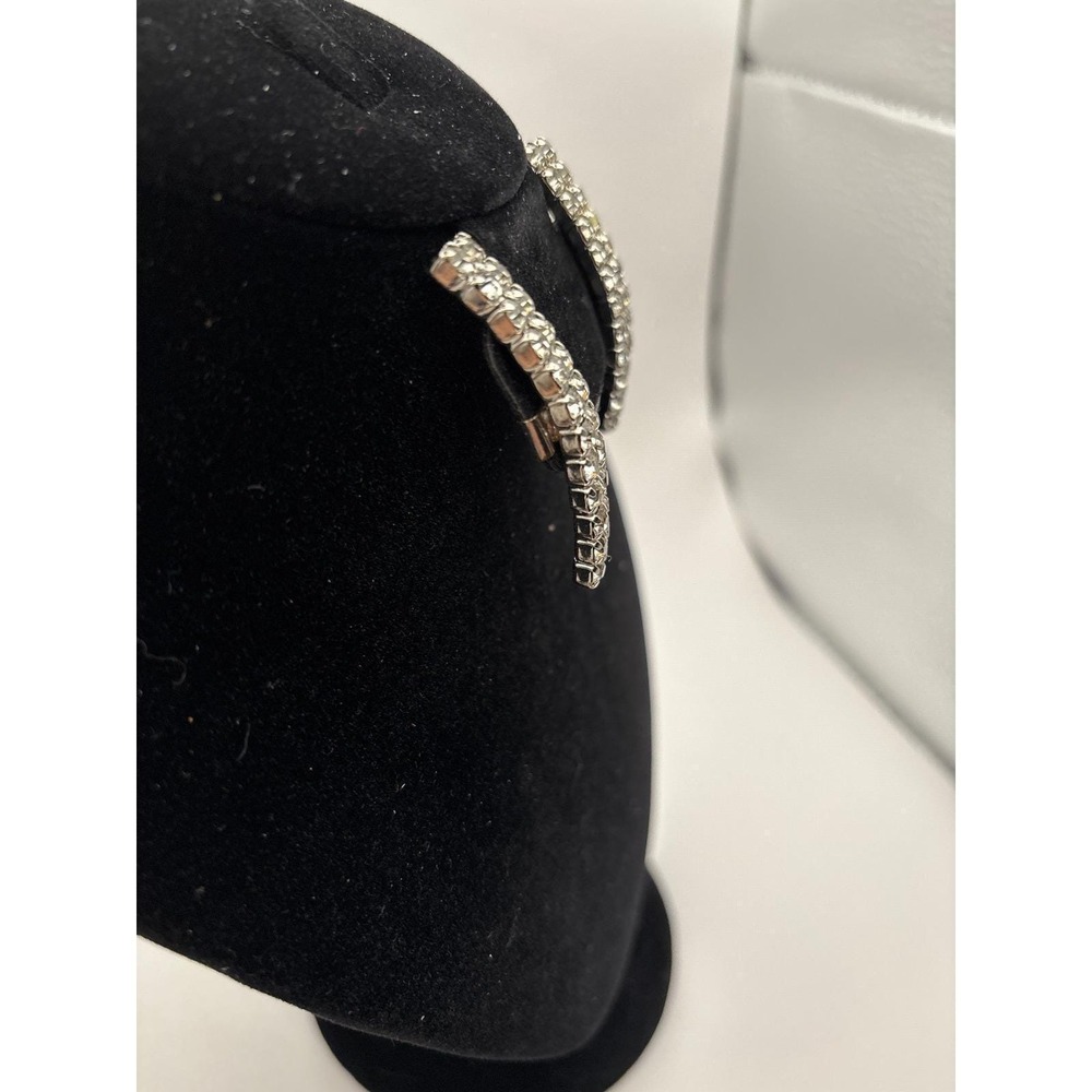 SHOE CLIP Rhinestone Silver Tone Clip On Bar Accent Glam Jewelry Beautiful - Picture 2 of 3